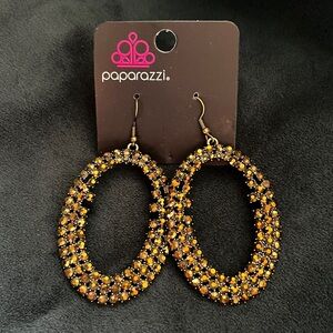 Fish hook earring. Brass/brass bling.